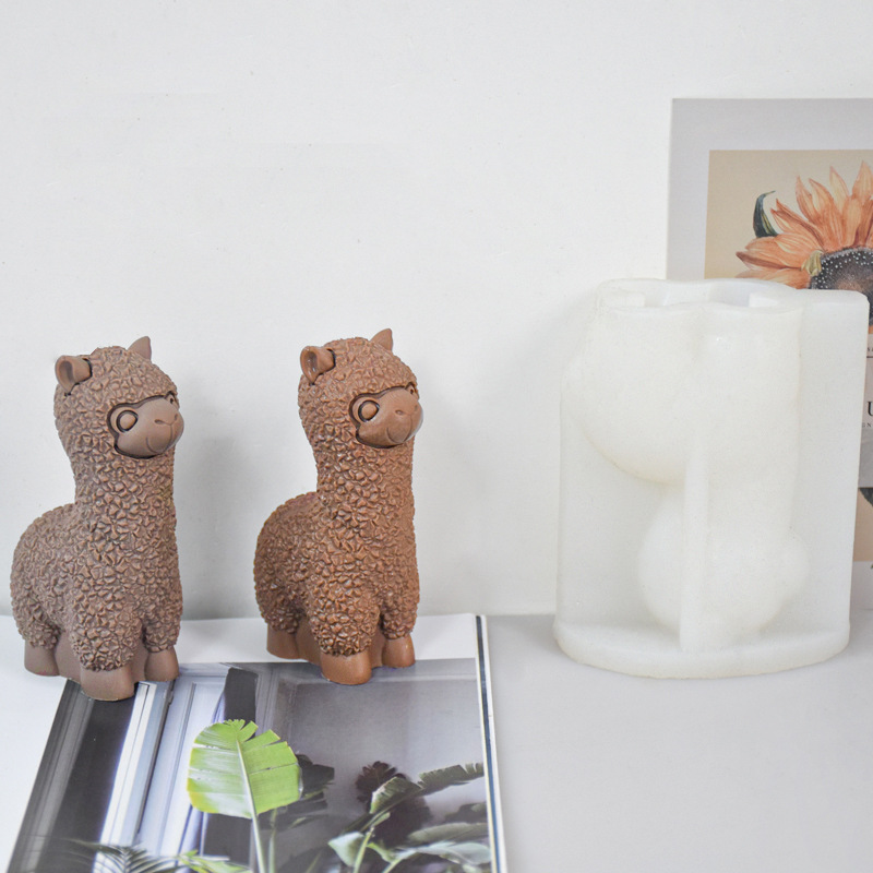 Estilo ins Corea del Sur nueva alpaca molde de silicona simulación animal resina decoración aromaterapia vela en stock