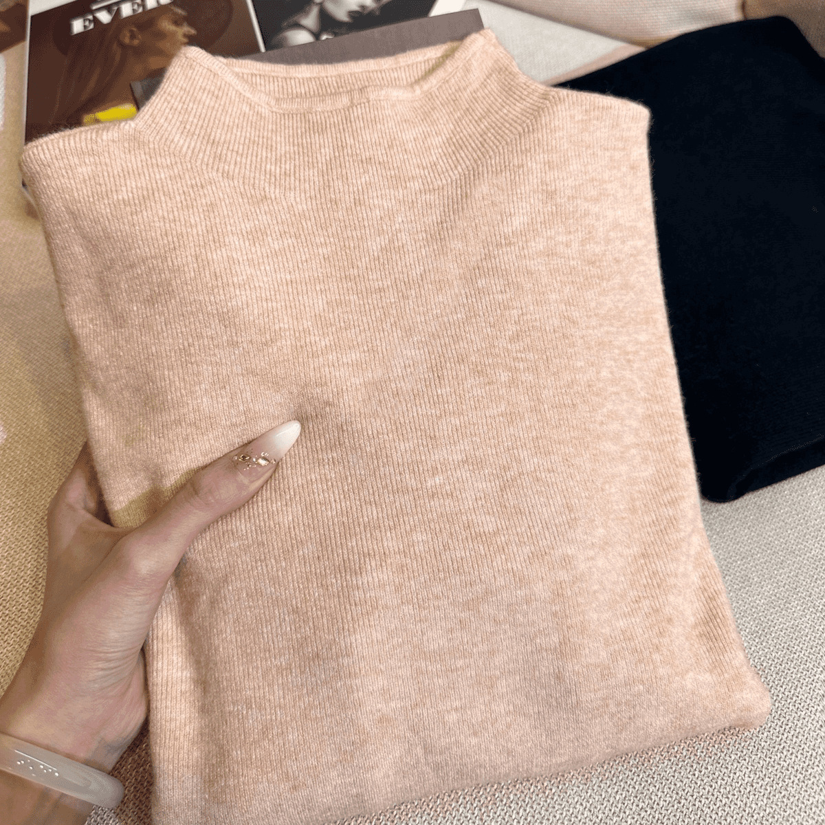 핑크/긴팔 셔츠 여성/신선한/프렌치 레트로/섹시한 핫걸/전원/대학/여성 가을 겨울 스웨터