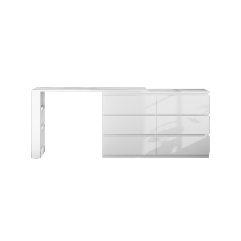 El dormitorio integrado de la cómoda de viento crema del Gabinete de cubo de acero se apoya en la Mesa de maquillaje al final de la cama de la pared para almacenar la estantería telescópica en la esquina del gabinete. image 6