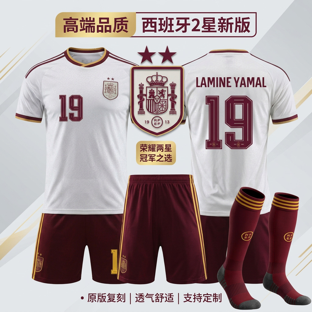 2026 New No. 4 Brazil Jersey, Spain Away Version with 2 Stars, No. 19 Yamal, World Cup Ferran Football Uniform