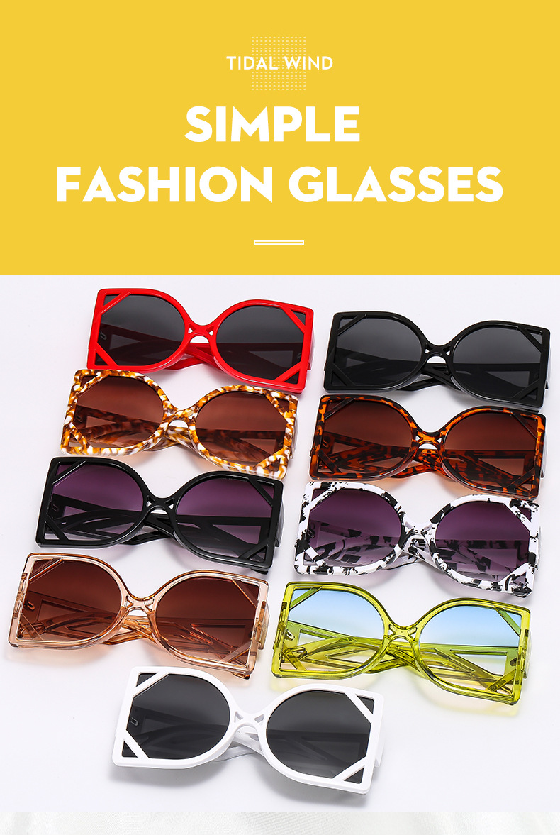 60g Weight Full Frame Glasses Structure Sunglasses Classification Fashion Solid Color Ac UV400 Protection Square Full Frame Women's Sunglasses