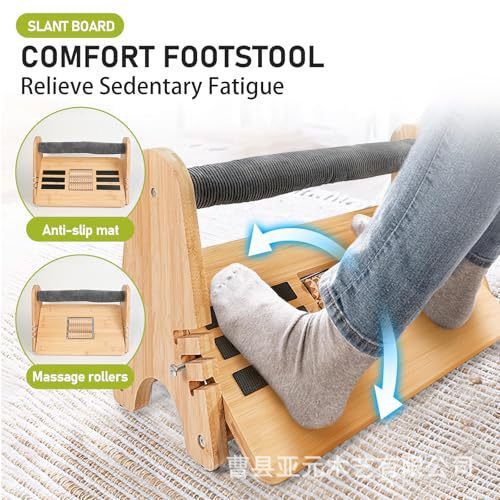 Cross-border Wooden Footstool Under-table Massage Footrest Ergonomic Footstool Office Work Mat