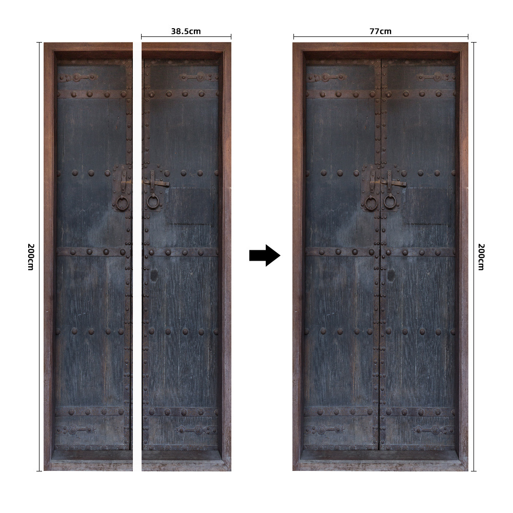Pegatinas para puertas 3D respetuosas con el medio ambiente, autoadhesivos, fabricantes de origen al por mayor, patrones populares transfronterizos de alta definición, adhesivos para puertas impermeables, a prueba de aceite y antiincrustantes