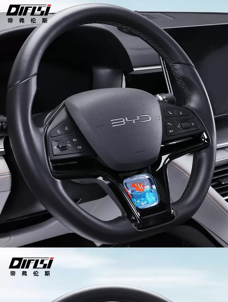Suitable for Byd Qin Plus Song Pro/Dm-I Steering Wheel Dynamic Sequin Decorative Frame Car Interior Accessories