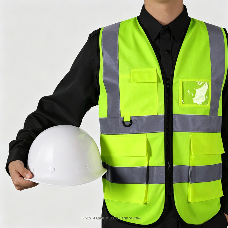 Reflective Vest Safety Vest Custom Printed Logo Construction Site High-End Construction Worker Workwear with Printed Text Reflective Vest Safety Vest Custom Printed Logo Construction Site High-End Construction Worker Workwear with Printed Text