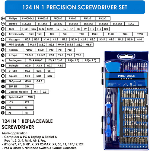 124-in-1 multi-purpose manual screwdriver set iphone mobile computer household manual screwdriver set