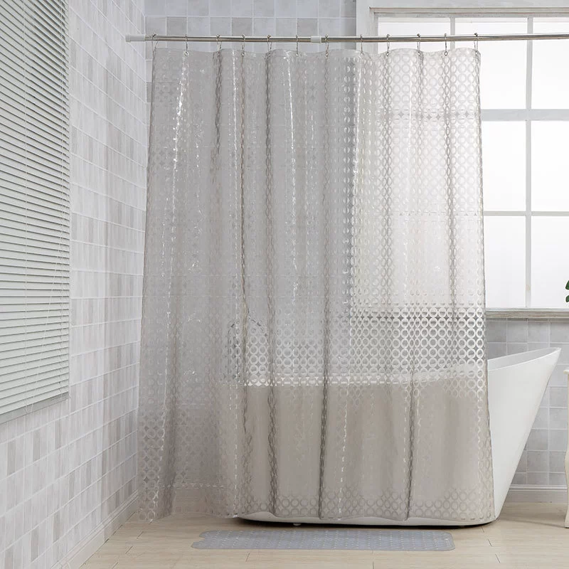 [Европа и Соединенные Штаты горячие продажи] Толстый водонепроницаемый 3D прозрачный Ева круг узор Душ занавес Ванная комната Душ пластиковые перегородки занавес