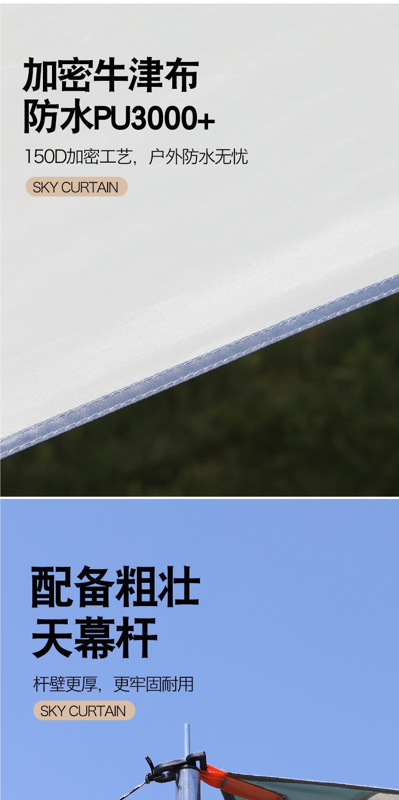 Outdoor canopy tent, thickened sunshade, waterproof, sun-proof, UV-resistant, portable camping butterfly canopy