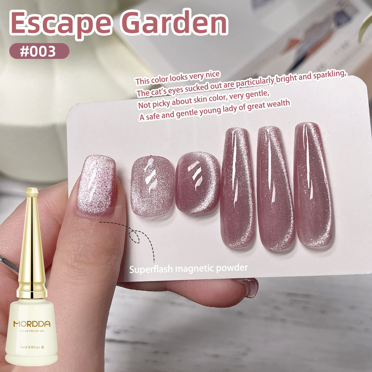 2024 nueva red brillante huye jardín flash flash cat eye gel flash reflector pop color blanco pequeño conjunto de manicuras