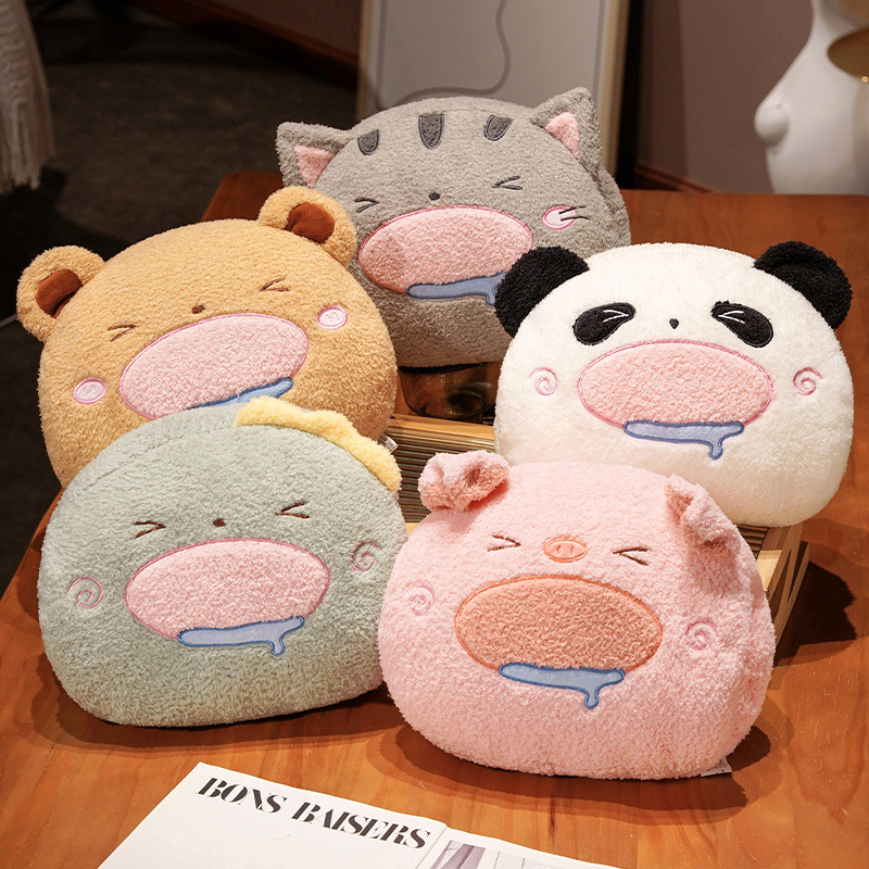 Lindo foodie de dibujos animados cálido mano almohada manta suave glutinoso casual sofá de felpa Oficina siesta chal de felpa femenina masculina