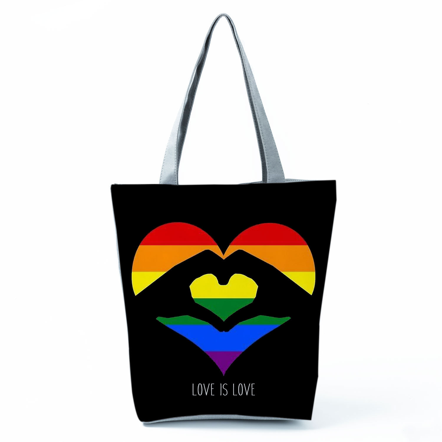 Title 4, Borsa a tracolla casual con stampa Rainbow Engl...