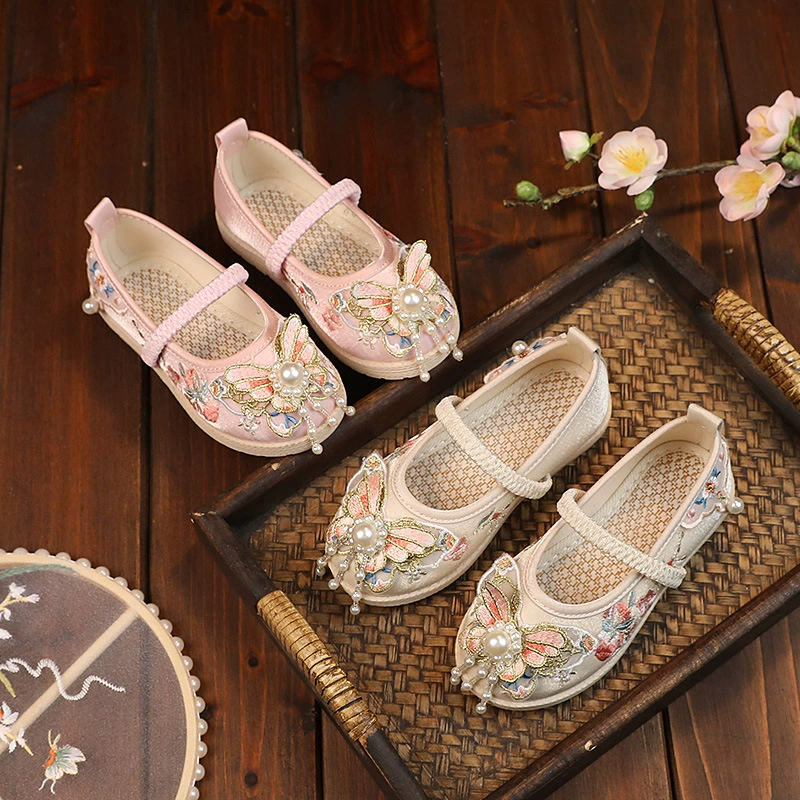 Hanfu вышитые туфли для девочек в стиле принцессы