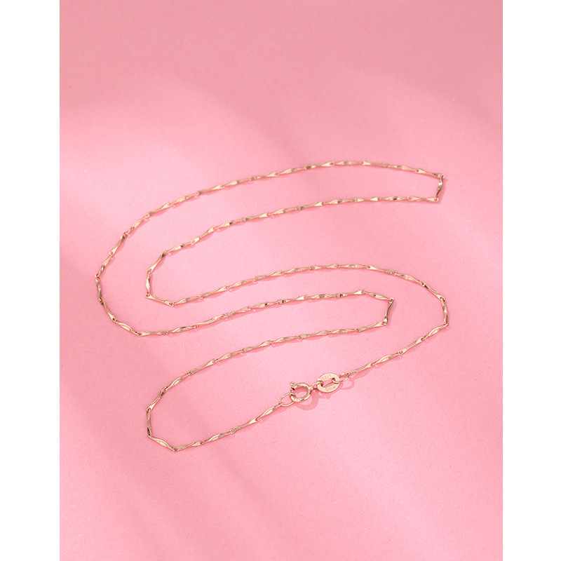 92 collar de plata esterlina mujer sin colgante caja de cadena de agua onda de semillas de melón Baotian octogonal cadena clavícula