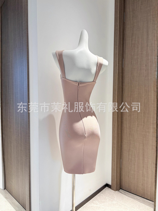 纯欲法式气质吊带连衣裙女新款修身显瘦包臀裙短裙绷带裙|undefined