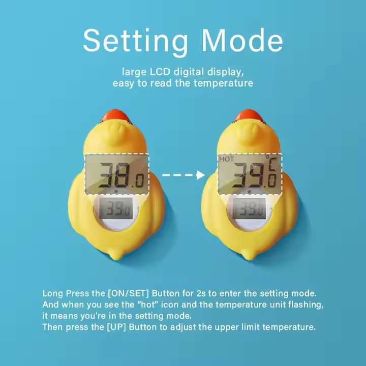 Fuente de juguetes de regalo para bebés recién nacidos con pantalla de temperatura termómetro flotante de pantalla grande baño para bebés recién nacidos impermeable