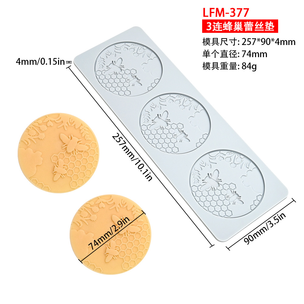 Molde de pastel de nido de abeja Molde de pastel de panal de malla tridimensional Molde de silicona de abeja Molde crujiente de chocolate