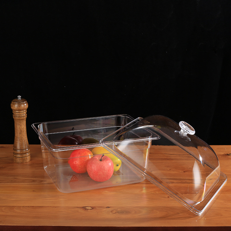 Food cover PC transparent rectangular cover plastic food preservation cover fall-resistant acrylic cake cover fruit plate cover