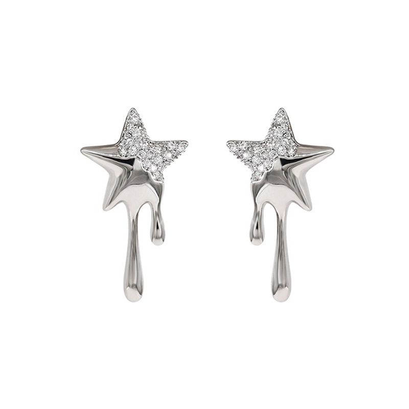 Star, Heart Shape, Butterfly Pattern Women'S Gender Inlay Design Wholesale Jewelry 1 Pair Simple Style Star Heart Shape Butterfly Metal Rhinestones Ear Studs