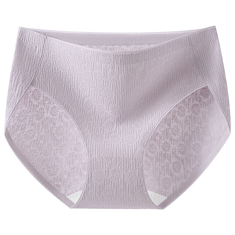 Ropa interior de algodón de grado 7A sin costuras, entrepierna antibacteriana para mujer, nueva cintura media y alta, jacquard, ropa interior de mujer transpirable y agradable para la piel