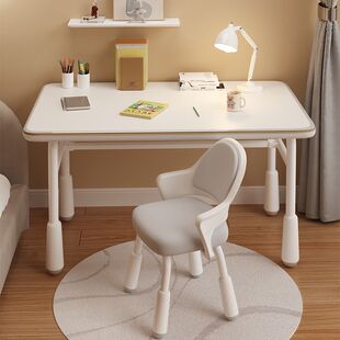Children's Study Table, Primary School Student's Home Desk and Chair Set, Simple Writing Homework Desk, Bedroom Liftable Table