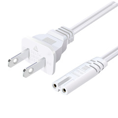 UL pure copper beauty standard double-hole octagonal tail two-core 8-character tail plug with cord American standard TV stand lamp power cord