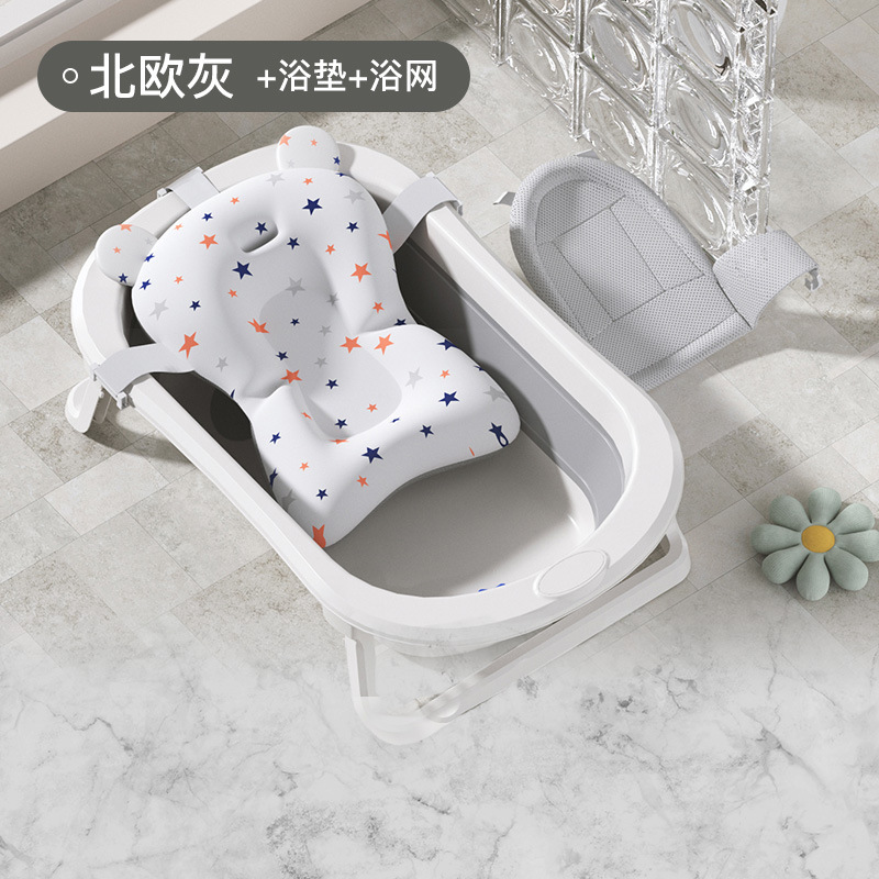 Baños de baño para bebés personalizados con sensor de temperatura inteligente, barriles de baño para recién nacidos, grandes baños para bebés plegables en casa para sentarse y acostarse