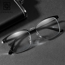 新款防蓝光眼镜复古方形商务半框TR混合眼镜架开球可配近视平光镜