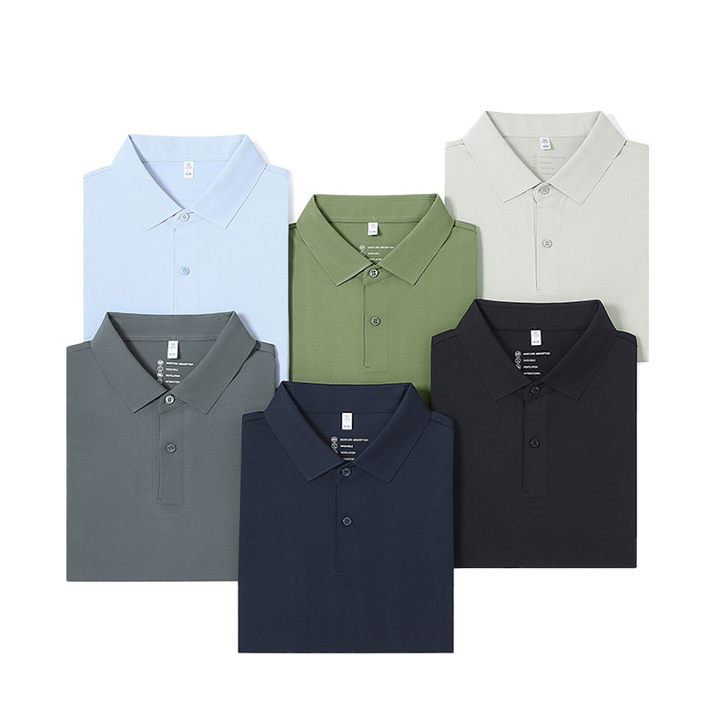 Prensado sin costuras protector solar resistente a los rayos ultravioleta poliamonio elástico con solapa camiseta publicitaria polo ropa de trabajo camiseta de secado rápido personalizada