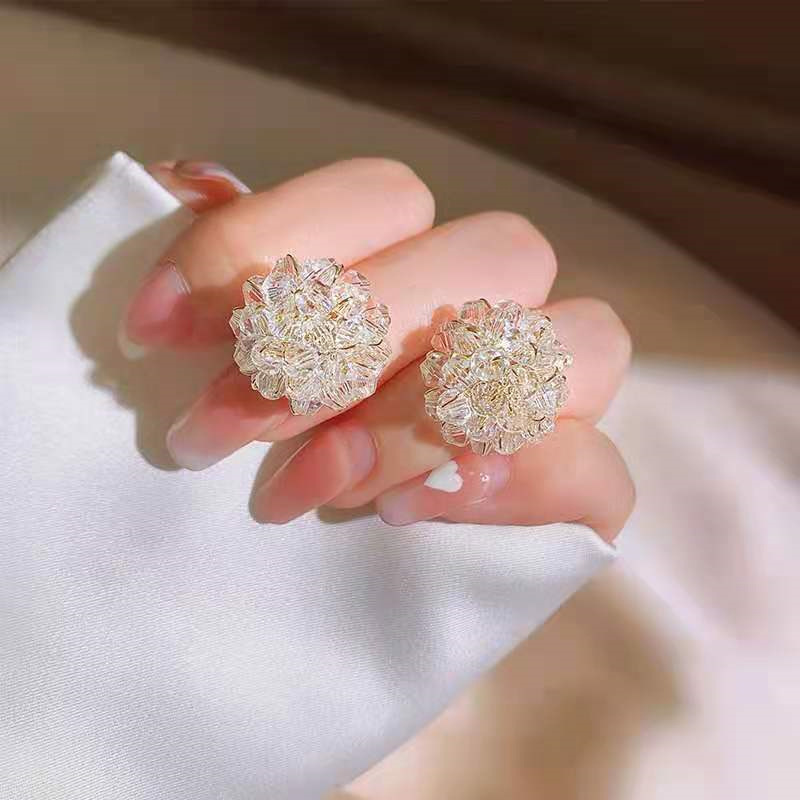 Ear Studs Classification 1 Pair Sweet Flower Artificial Crystal Alloy Women's Ear Studs