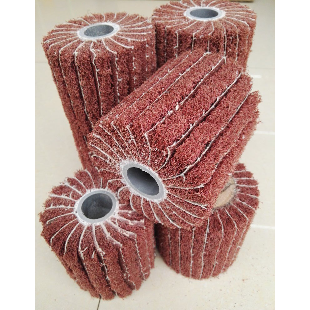 豆浆机内胆抛光轮不锈钢钣金侧面拉丝夹砂飞翼轮百洁布打磨拉丝轮