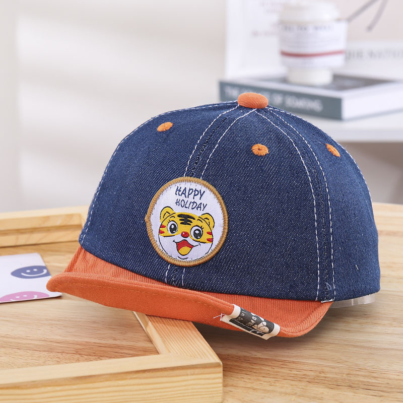 New Children's Cartoon Tiger Peaked Cap Baby Embroidery Cowboy Cap display picture 4
