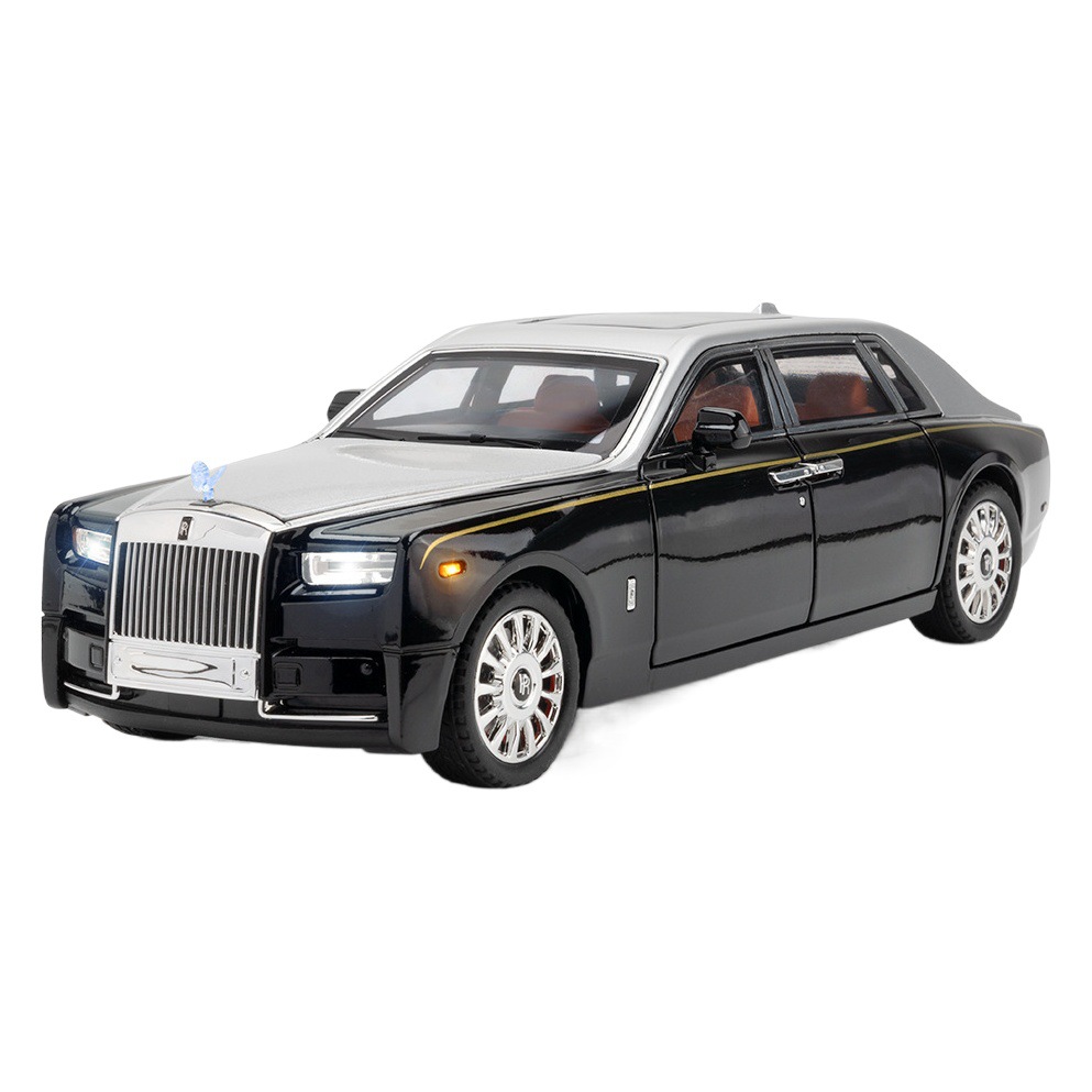 Aleación de coche 1:18 Rolls Phantom modelo de coche Tire hacia atrás con sonido ligero juguete niño coche música modelo adornos