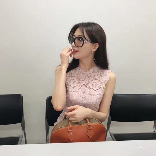 Celebrity Lin Zhiling's Same Style Pink Lace Sleeveless Dress Spring and Summer Slimming Look A-Line Pink Skirt for Women