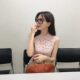 Celebrity Lin Zhiling's Same Style Pink Lace Sleeveless Dress Spring and Summer Slimming Look A-Line Pink Skirt for Women