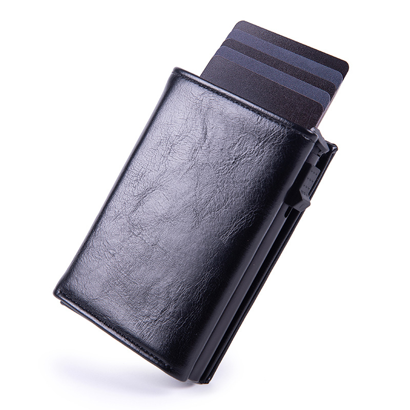 Wholesale Aliexpress Amazon Tracker Aluminum Alloy Card Box Anti-Theft Automatic Card Ejector Metal Card Box