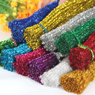 十色混DIY金葱毛条金葱毛根扭扭棒儿童100根/套创意手工圣诞树