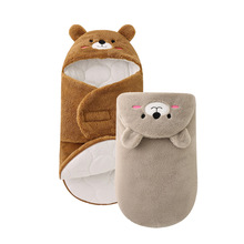 婴儿拉链抱被秋冬季加厚睡袋新生儿衣服初生宝宝冬天纯棉外出包被