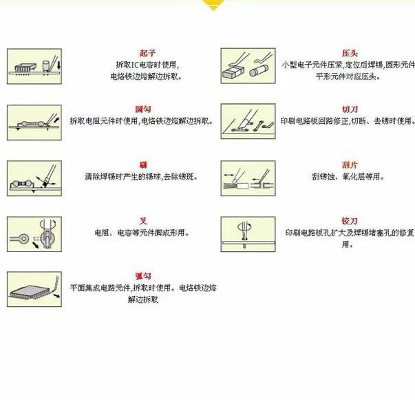 はんだ付け修理補助ツール6点セット 回路基板はんだ付け・はんだ除去ツール PCB清掃補助錫除去ツール