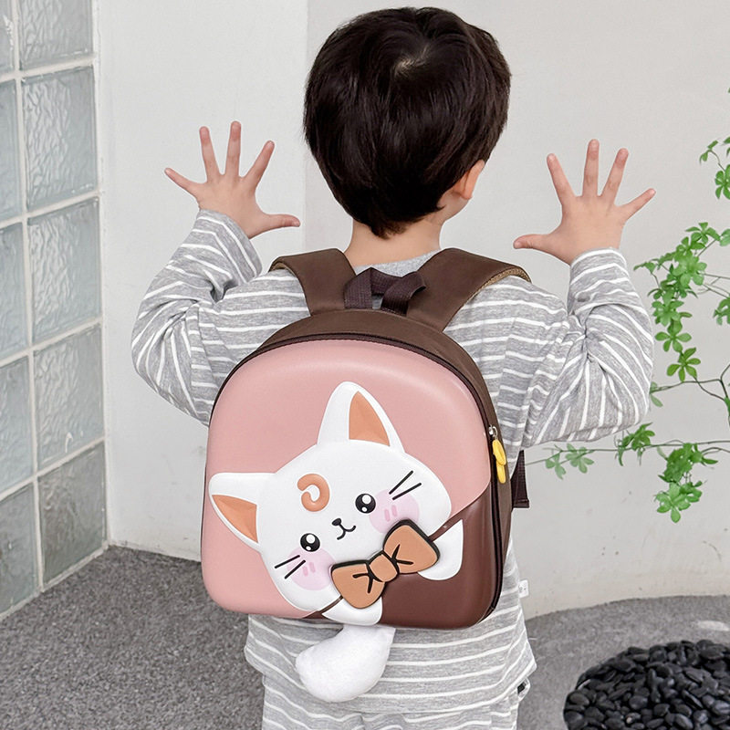 Mochila de dibujos animados para niños y niñas, linda y sonora, gran cola, gato, mochila de bebé, nueva mochila de huevo para niños