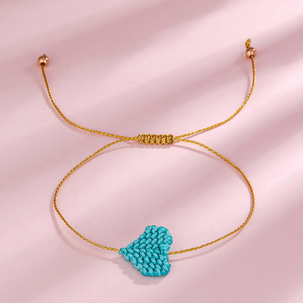 1 Piece Quantity IG Style Bohemian Simple Style Heart Shape Cord Wholesale Bracelets