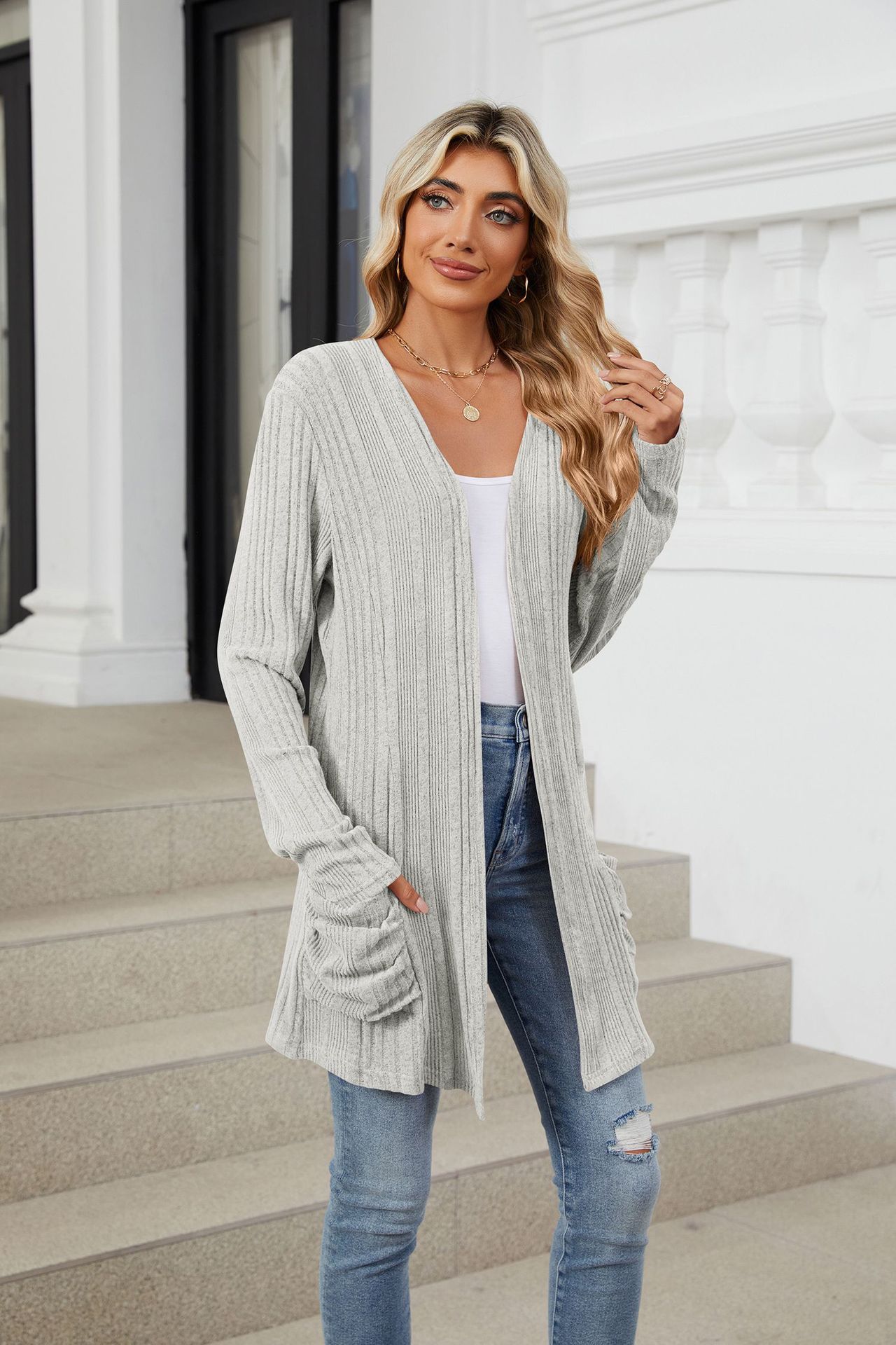 490g Weight Long Sleeve Sleeve Length Placket Placket Type Regular Sleeve Sleeve Type Nylon, Spandex, Polyester Fabric Type Long Top Length Cardigan Tops Type Holiday, Daily Occasion Collarless Neckline Regular Fit Fit Type Solid Color Pattern Winter, Autumn Season Women's Gender Casual, Elegant Style Wholesale Women's Casual Elegant Solid Color Long Sleeve Sweaters & Cardigans 19