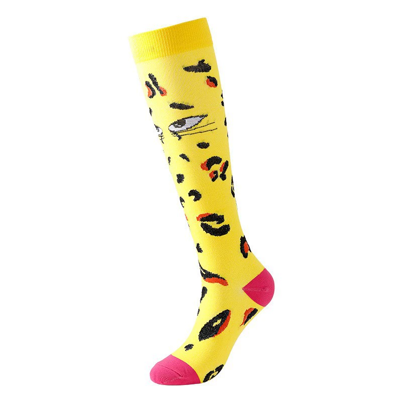Compression Running Socks, Unisex Jacquard Knee-High Socks, Multiple Patterns, S/M & L/XL