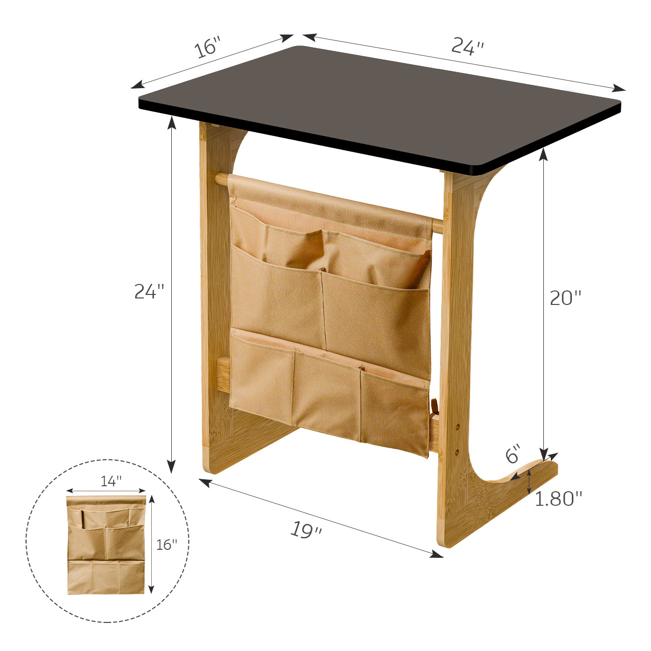 Mesa auxiliar de sofá minimalista moderna, mesa de té de madera maciza, escritorio, mesa pequeña, mesa plegable de oficina junto a la cama, multifuncional