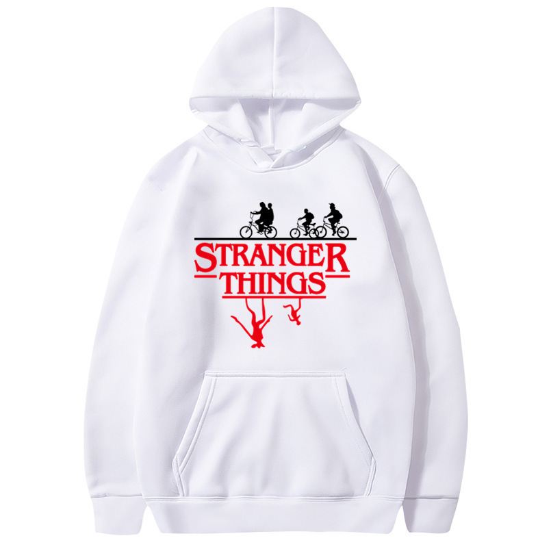2022 cross-border Stranger Things strange story printed pullover hoodie plus velvet coat sweater