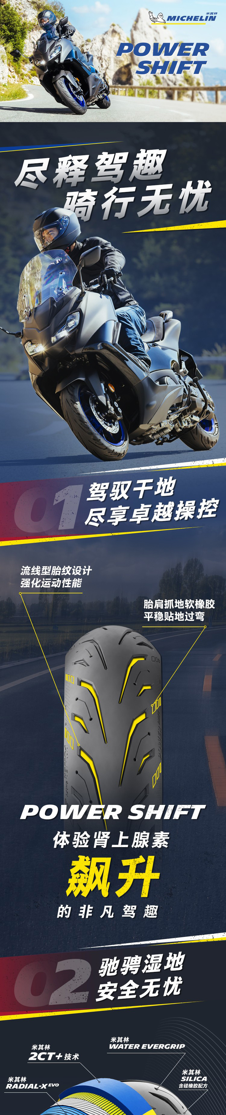 Michelin POWER SHIFT Pedal Motorcycle Tire Vacuum Tire