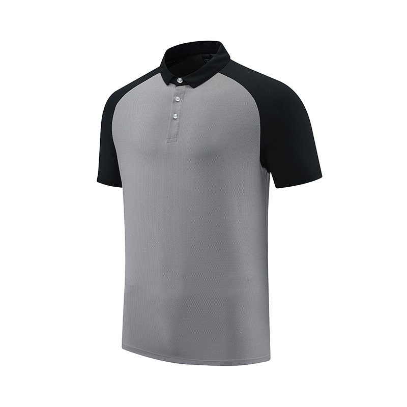 Nueva textura de golf a juego de color de nylon deportes Polo camisa de los hombres y las mujeres de la solapa verano tramo transpirable versión ligera de manga corta