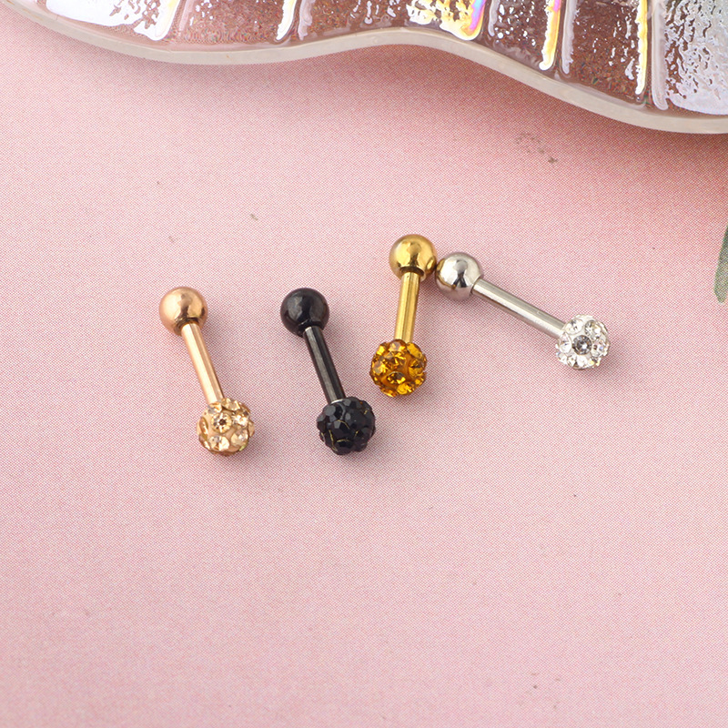 16G labret stud size and finish detail