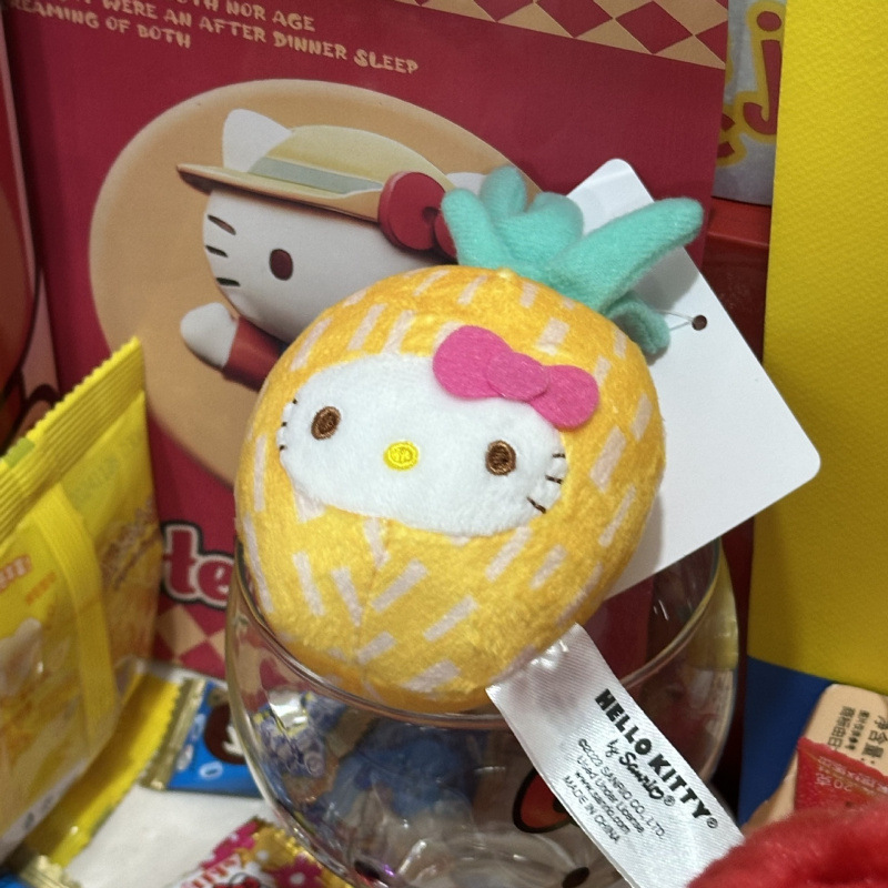 黑色草帽kitty帽宝宝挂件爱心扣公仔玩偶可爱赫本风挂饰钥匙扣|undefined
