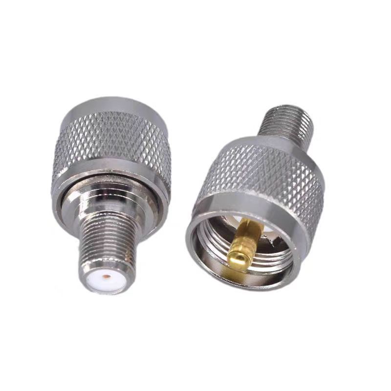 UHF/F-JK射频连接器M对F转接头UHF公头转英制F母头天线信号转换头