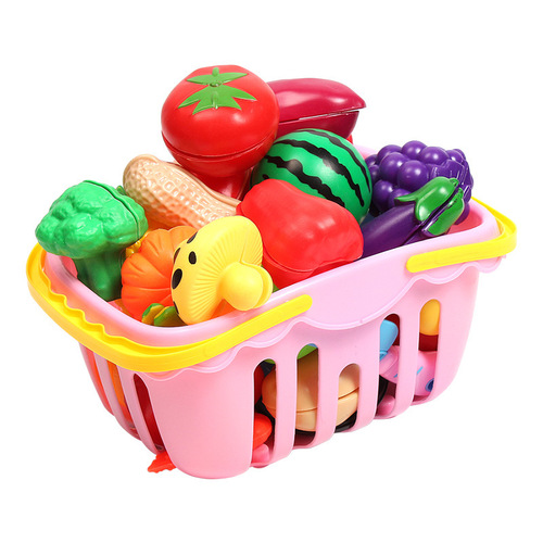 Cross-border Qieqiele Toy Fruits and Vegetables Educational Dollhouse Kitchen Cooking Cutting Fruits and Vegetables Girls Children Set Wholesale